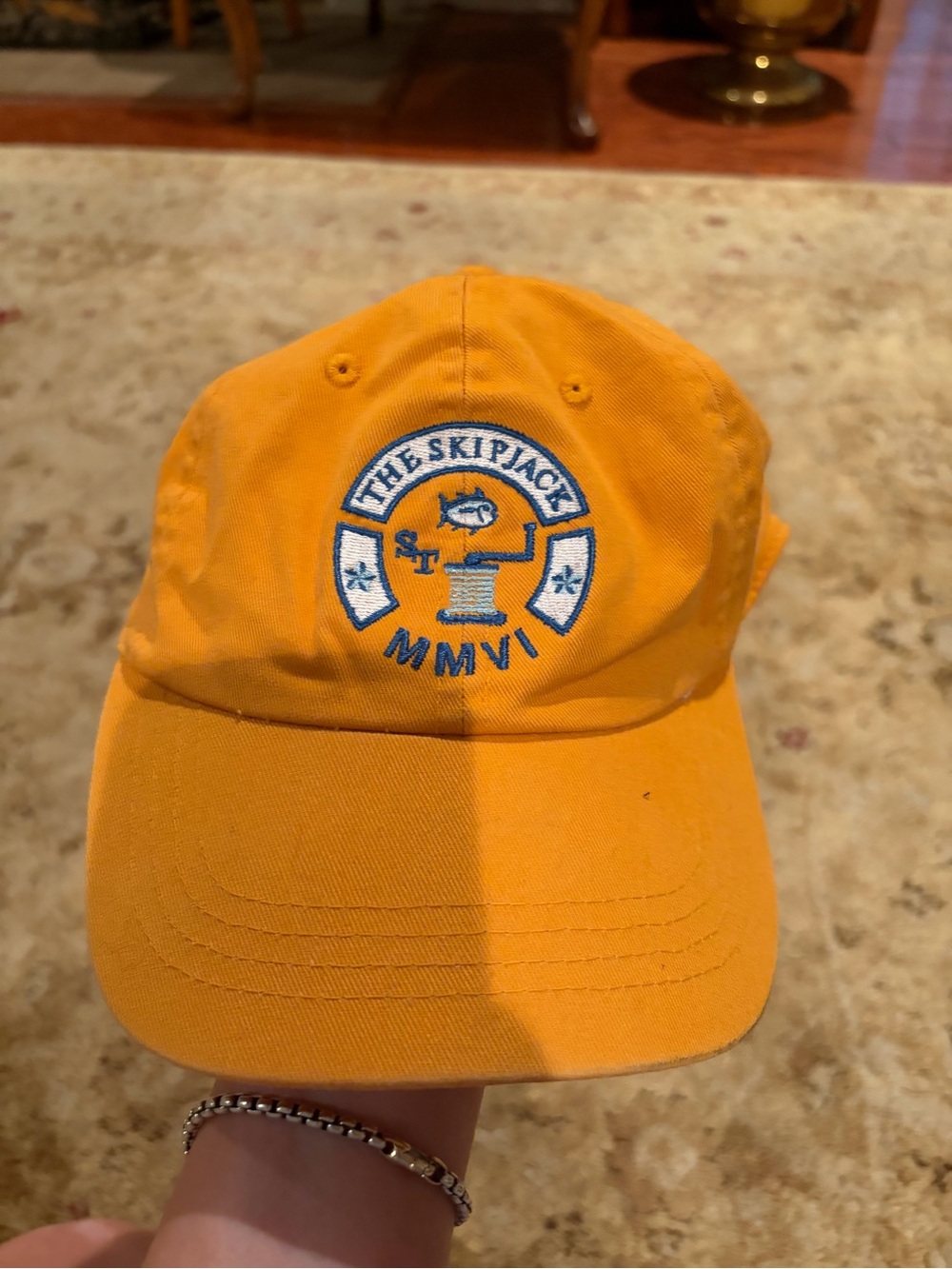 Southern Tide Large The Skipjack Embroidered Yellow Baseball Cap EUC coastal